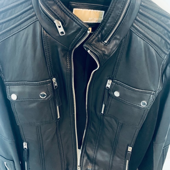 Michel Kors Leather Mixed Media Motorcycle Jacket NWOT - Picture 9 of 16